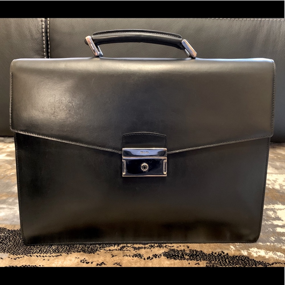 Prada Lux Briefcase Black leather